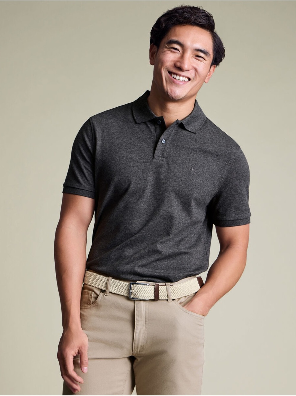 Charles Tyrwhitt Grey Heather Polo Shirt